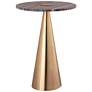 5_TOV Addyson 16" Wide Brushed Gold and Gray Marble Modern Side Table more views