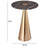 6_TOV Addyson 16" Wide Brushed Gold and Gray Marble Modern Side Table more views