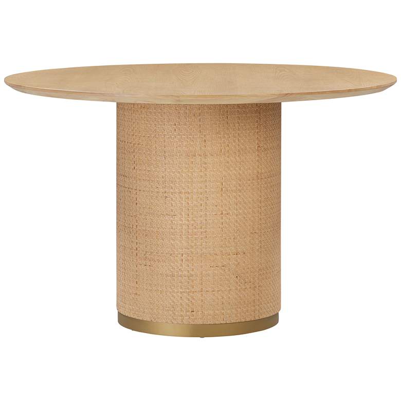 Image 5 TOV Akiba 47 1/4" Wide Modern Natural Ash Wood Round Dining Table more views