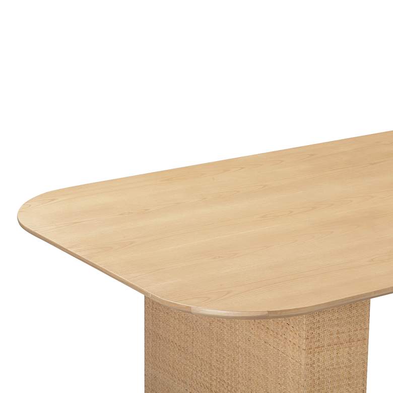 Image 3 TOV Akiba 96" Wide Natural Ash Wood Rectangular Dining Table more views