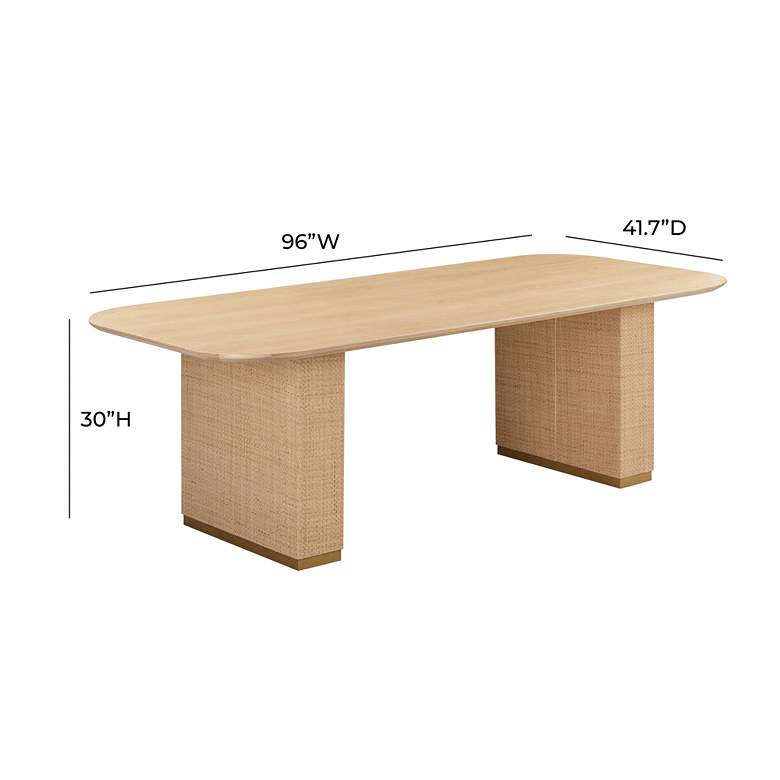 Image 7 TOV Akiba 96" Wide Natural Ash Wood Rectangular Dining Table more views