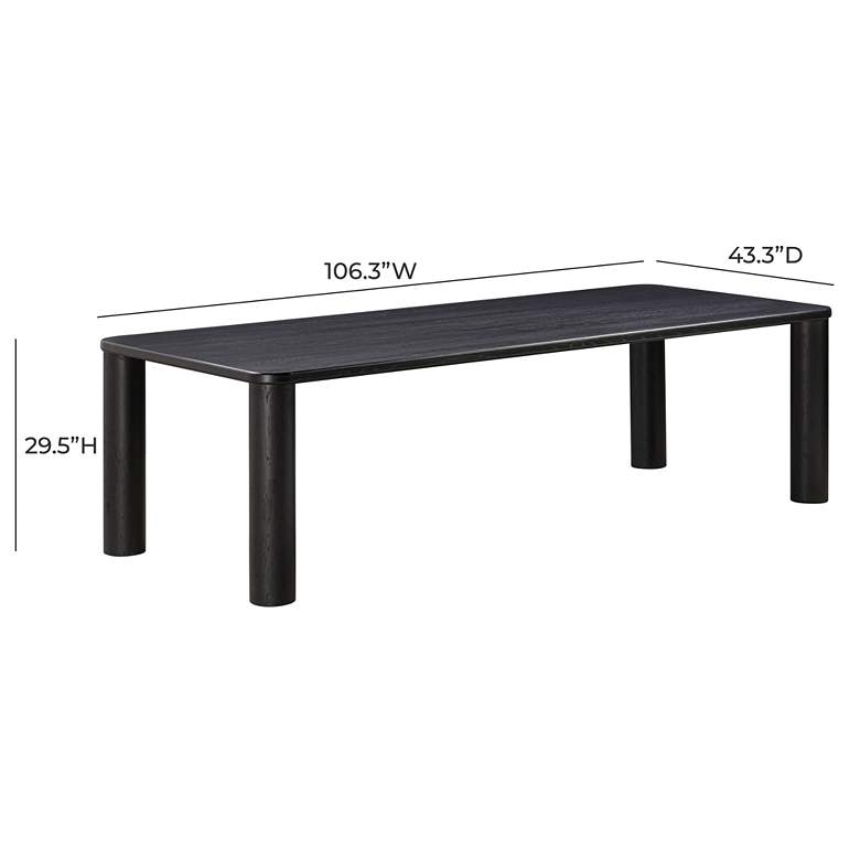 Image 7 TOV Akola 106 1/4" Wide Black Wood Rectangular Dining Table more views
