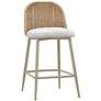 1_TOV Alexa 24" Cream Metal and Wicker Outdoor Counter Stool