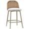 TOV Alexa 24" Cream Metal and Wicker Outdoor Counter Stool