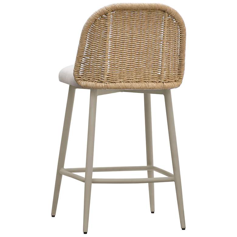 Image 3 TOV Alexa 24" Cream Metal and Wicker Outdoor Counter Stool more views