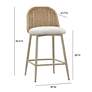 4_TOV Alexa 24" Cream Metal and Wicker Outdoor Counter Stool more views