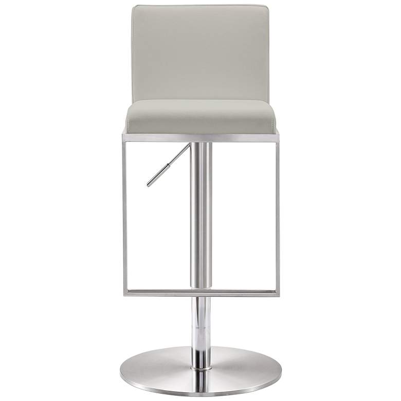 Image 2 TOV Amalfi 32 1/4" Gray and Steel Adjustable Swivel Barstool more views