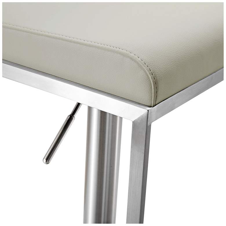 Image 5 TOV Amalfi 32 1/4" Gray and Steel Adjustable Swivel Barstool more views