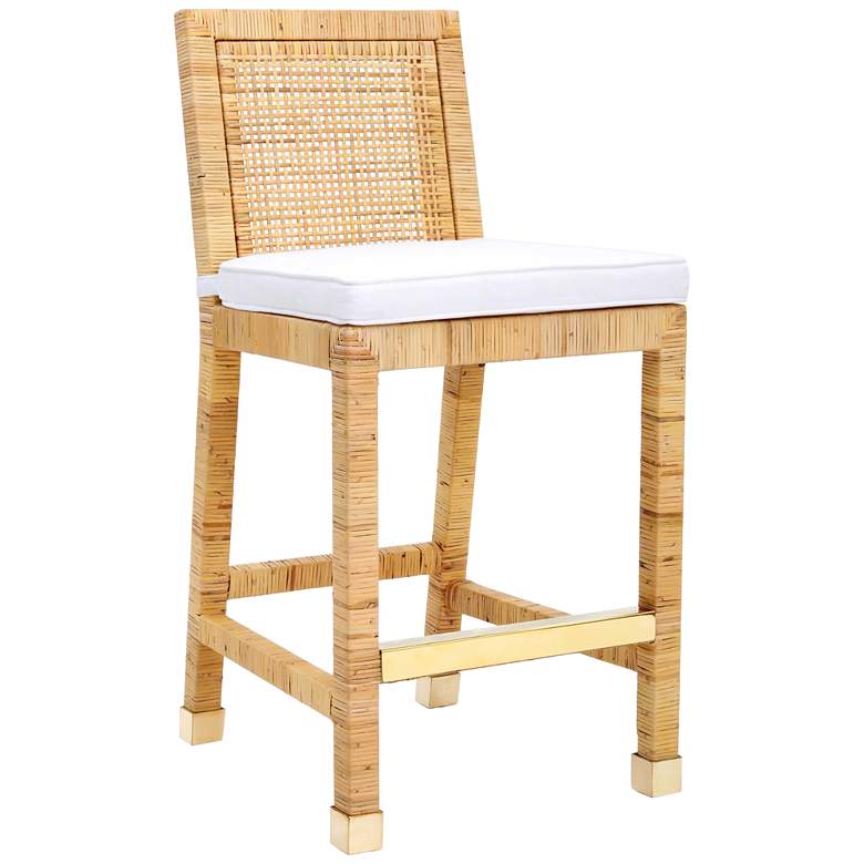 Image 1 TOV Amara 18 1/2" Wide Coastal Natural Rattan Counter Stool