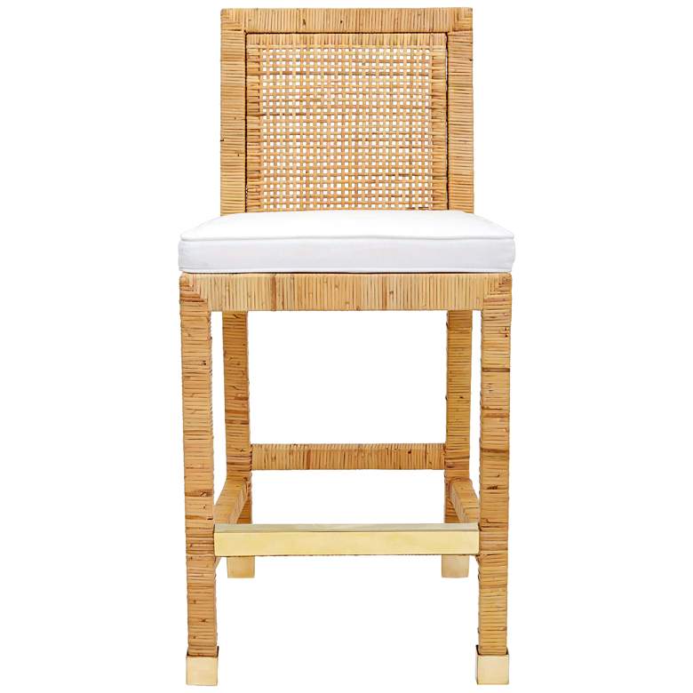 Image 5 TOV Amara 18 1/2" Wide Coastal Natural Rattan Counter Stool more views