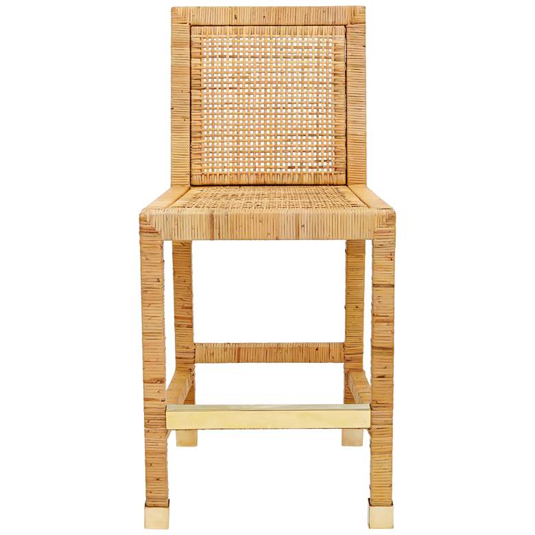 Image 6 TOV Amara 18 1/2" Wide Coastal Natural Rattan Counter Stool more views
