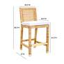 TOV Amara 18 1/2" Wide Coastal Natural Rattan Counter Stool