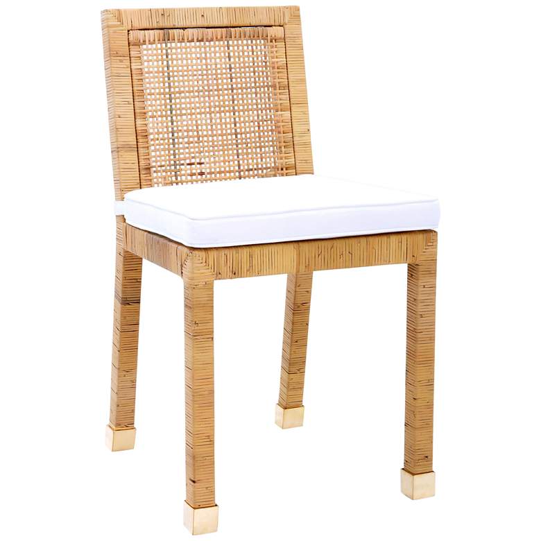 Image 1 TOV Amara 18 1/2" Wide Modern Coastal Natural Rattan Dining Chair