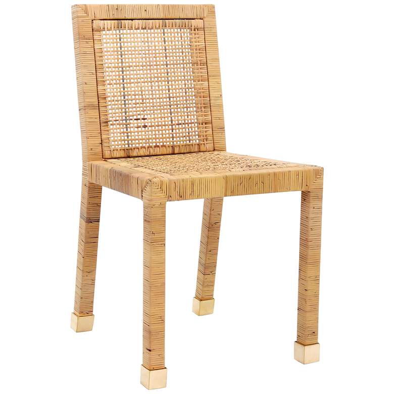 Image 2 TOV Amara 18 1/2" Wide Modern Coastal Natural Rattan Dining Chair more views