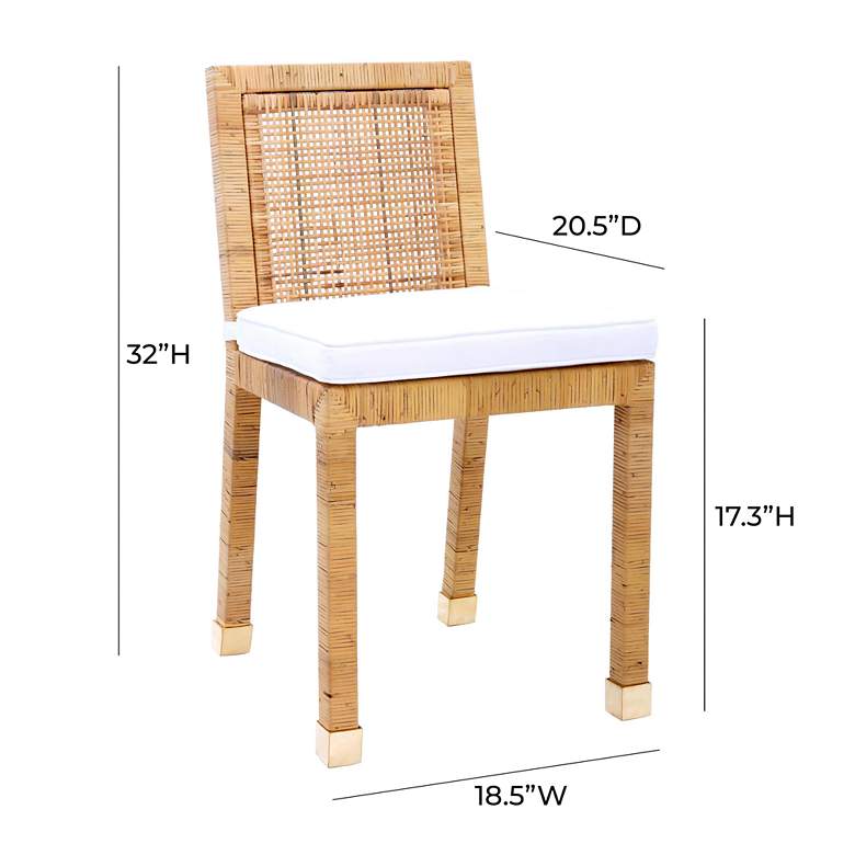 Image 7 TOV Amara 18 1/2" Wide Modern Coastal Natural Rattan Dining Chair more views