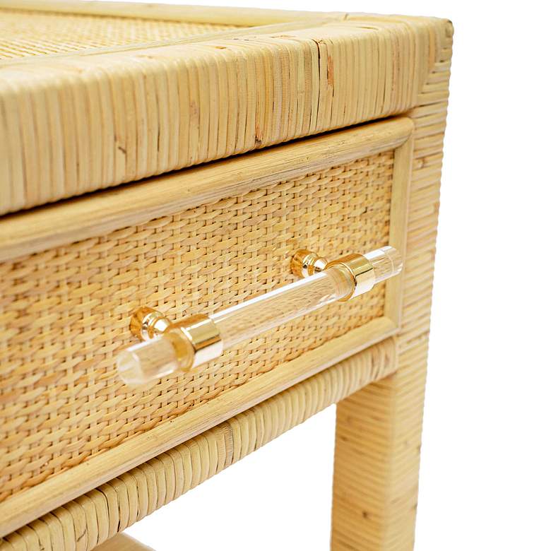Image 4 TOV Amara 25 1/4" Wide Natural Rattan 2-Drawer Nightstand more views