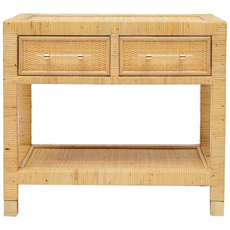 Image 5 TOV Amara 25 1/4" Wide Natural Rattan 2-Drawer Nightstand more views