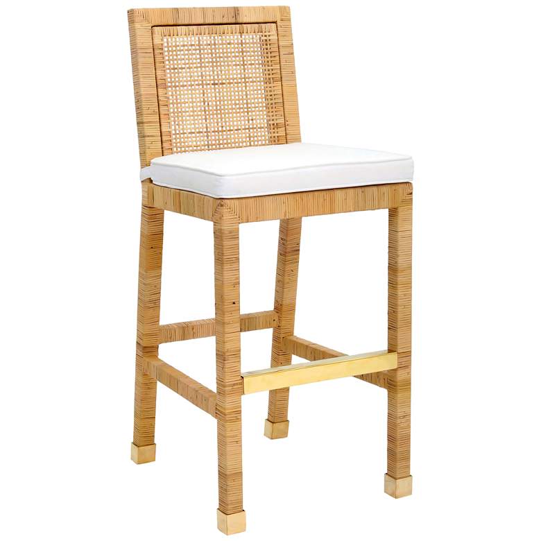 Image 1 TOV Amara 28" Coastal Modern Natural Rattan Bar Stool
