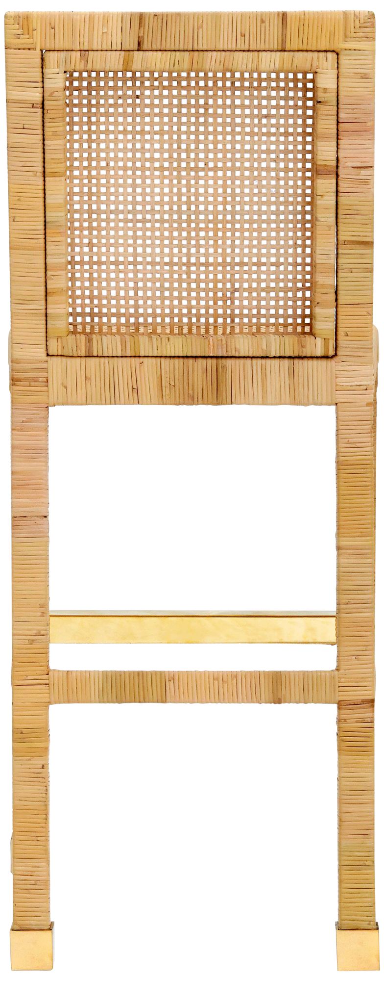 TOV Amara 28" Coastal Modern Natural Rattan Bar Stool