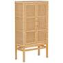 1_TOV Amara 31 3/4" Wide Natural Woven Rattan 2-Door Wall Cabinet