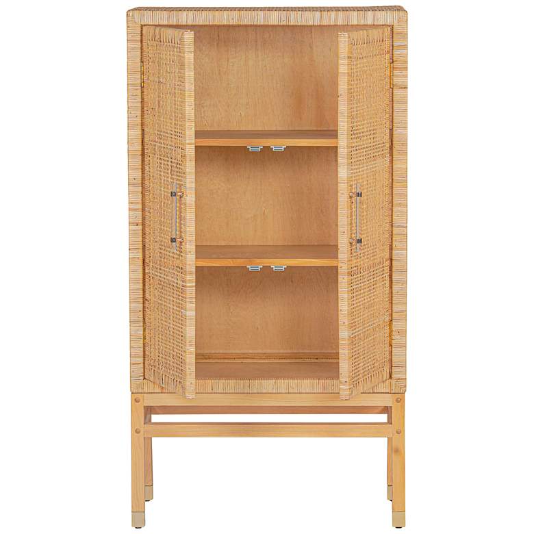 Image 4 TOV Amara 31 3/4" Wide Natural Woven Rattan 2-Door Wall Cabinet more views