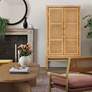 5_TOV Amara 31 3/4" Wide Natural Woven Rattan 2-Door Wall Cabinet more views