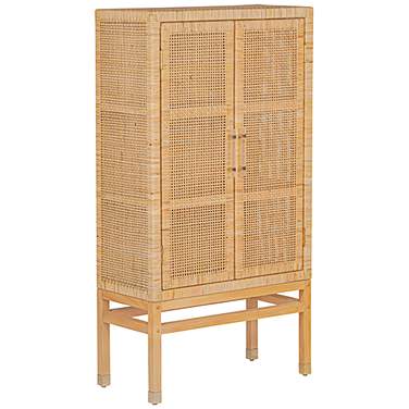 TOV Amara 31 3/4" Wide Natural Woven Rattan 2-Door Wall Cabinet