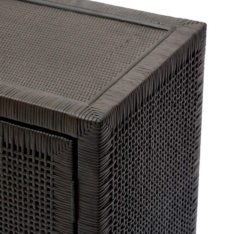 Image 3 TOV Amara 53 3/4" Wide Charcoal Black Woven Rattan 2-Door Buffet more views