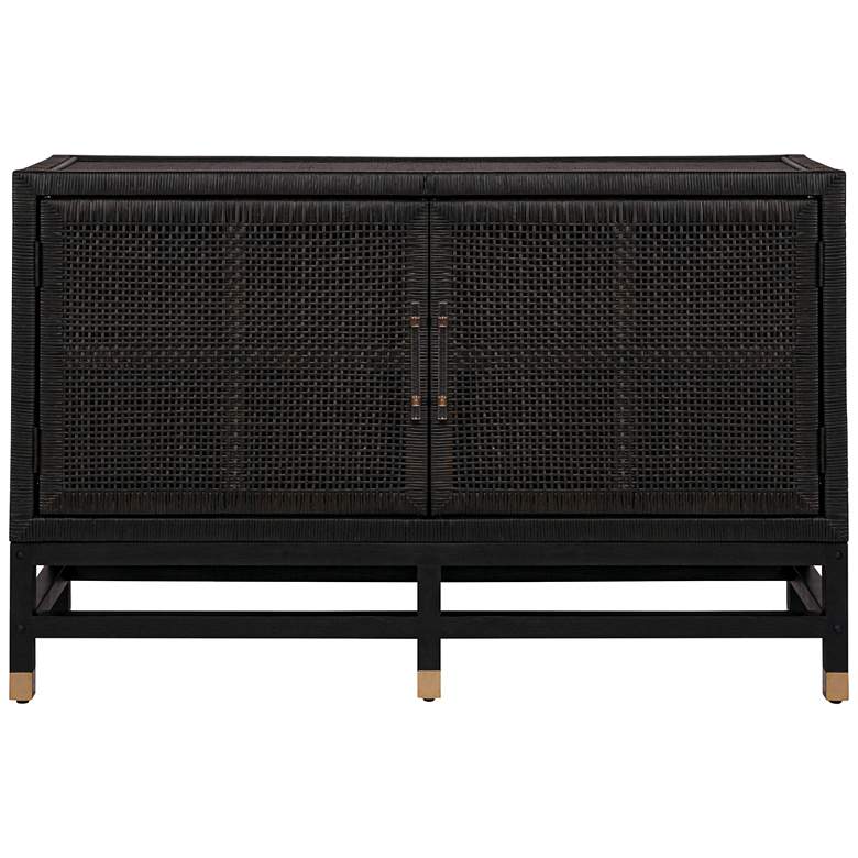 Image 4 TOV Amara 53 3/4" Wide Charcoal Black Woven Rattan 2-Door Buffet more views