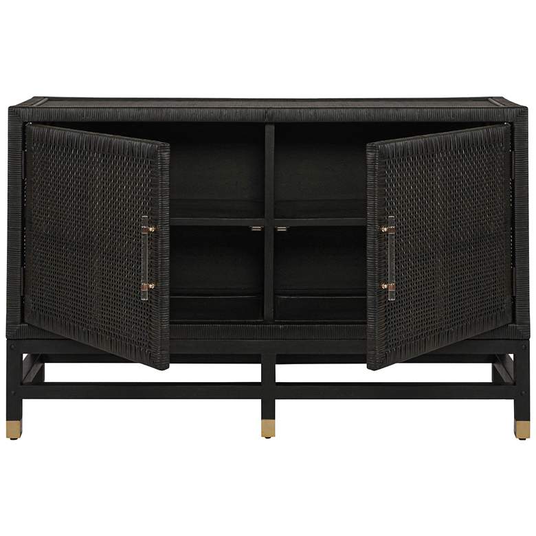 Image 5 TOV Amara 53 3/4" Wide Charcoal Black Woven Rattan 2-Door Buffet more views