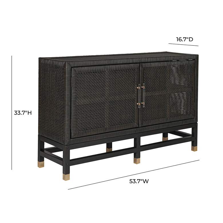 Image 6 TOV Amara 53 3/4" Wide Charcoal Black Woven Rattan 2-Door Buffet more views