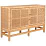 2_TOV Amara 53 3/4" Wide Natural Woven Rattan 2-Door Buffet