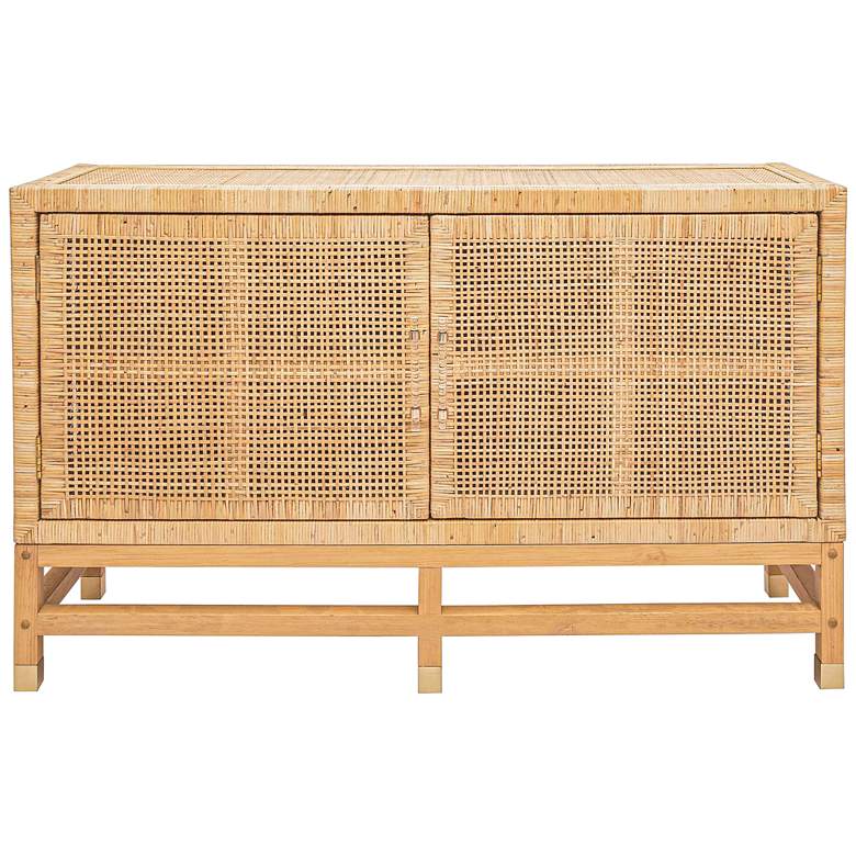 Image 4 TOV Amara 53 3/4" Wide Natural Woven Rattan 2-Door Buffet more views