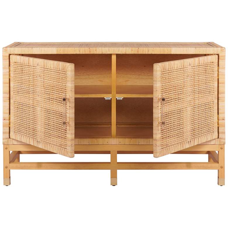 Image 5 TOV Amara 53 3/4" Wide Natural Woven Rattan 2-Door Buffet more views