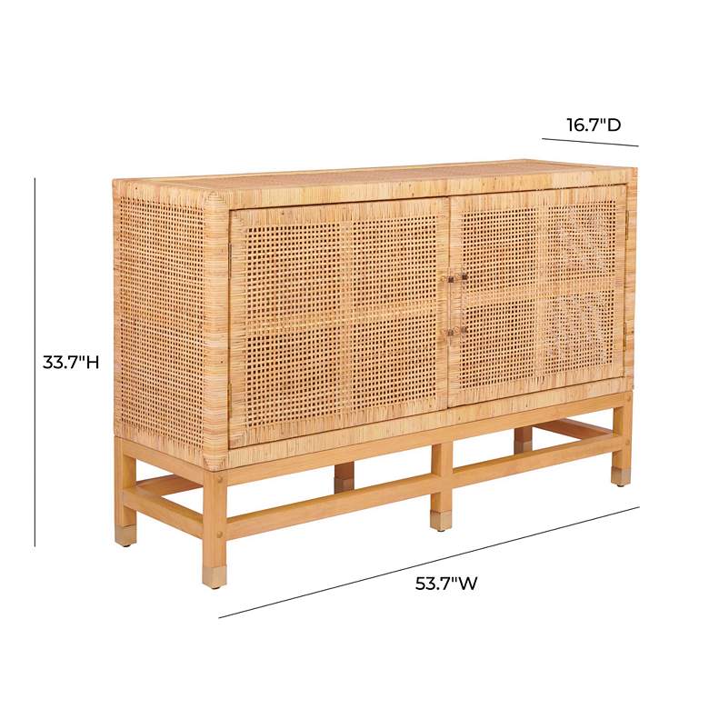 Image 6 TOV Amara 53 3/4" Wide Natural Woven Rattan 2-Door Buffet more views