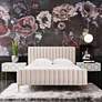 Thumbnail1 of TOV Angela Blush Velvet Channel-Tufted Modern Full Size Bed