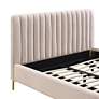 Thumbnail3 of TOV Angela Blush Velvet Channel-Tufted Modern Full Size Bed more views