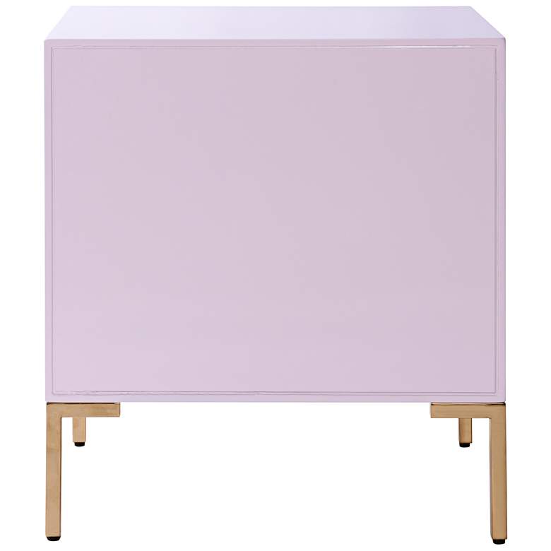 Image 7 TOV Anna 22" Wide Pink Lacquer 1-Door Side Table more views