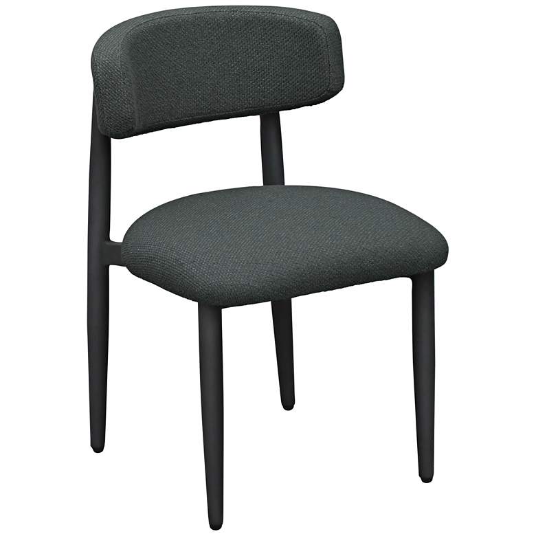 Image 1 TOV Annika 19 1/4" Wide Black Weave Textured Outdoor Dining Side Chair