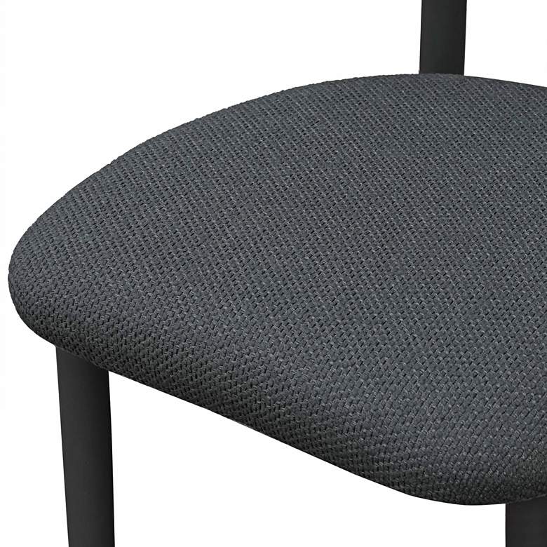 Image 3 TOV Annika 19 1/4" Wide Black Weave Textured Outdoor Dining Side Chair more views
