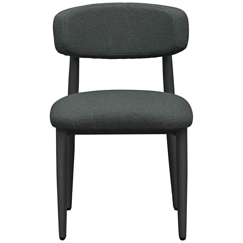 Image 4 TOV Annika 19 1/4" Wide Black Weave Textured Outdoor Dining Side Chair more views