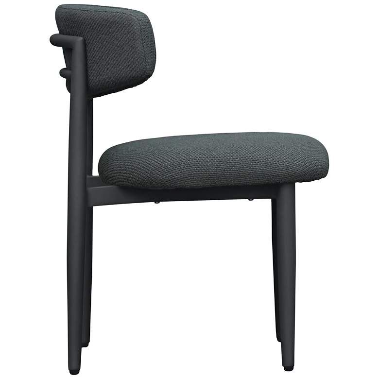 Image 5 TOV Annika 19 1/4" Wide Black Weave Textured Outdoor Dining Side Chair more views