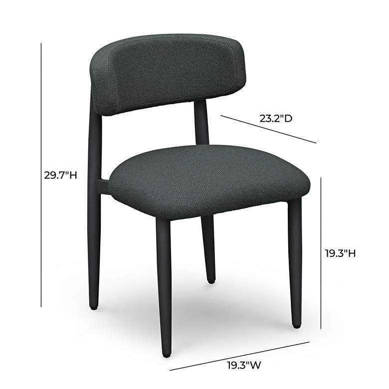 Image 7 TOV Annika 19 1/4" Wide Black Weave Textured Outdoor Dining Side Chair more views