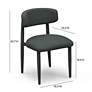 7_TOV Annika 19 1/4" Wide Black Weave Textured Outdoor Dining Side Chair more views