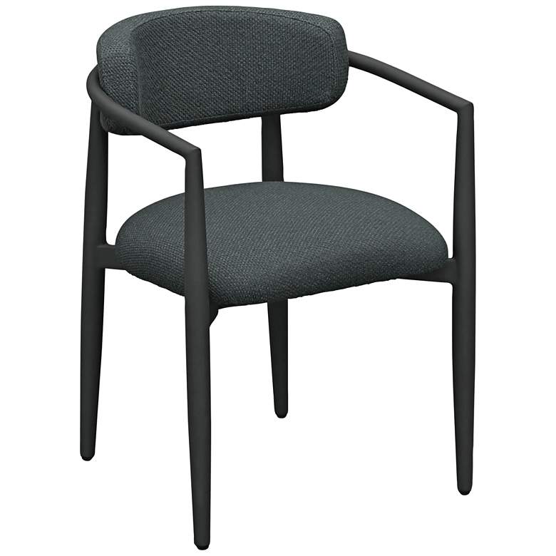 Image 1 TOV Annika 21 3/4" Wide Black Weave Textured Outdoor Dining Arm Chair