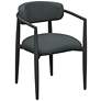 1_TOV Annika 21 3/4" Wide Black Weave Textured Outdoor Dining Arm Chair