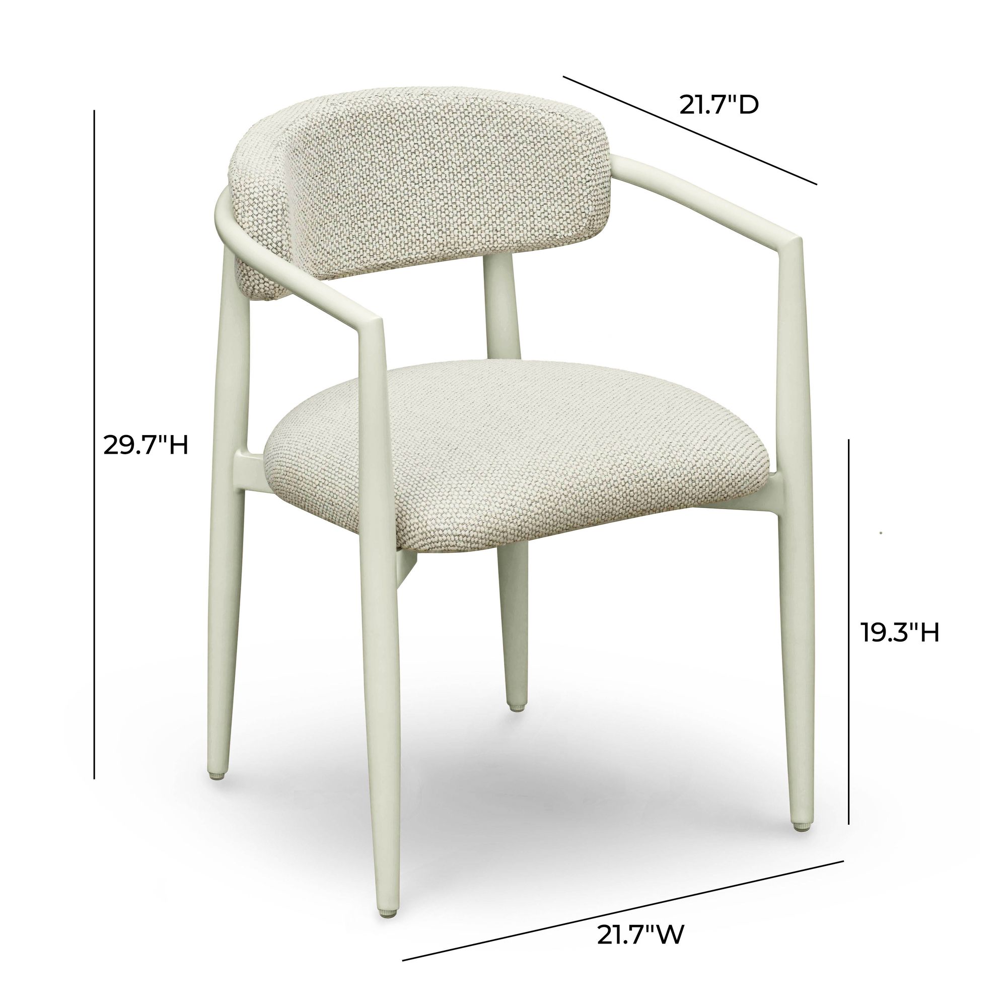 Image 6 TOV Annika 21 3/4" Wide Cream Weave Textured Outdoor Dining Arm Chair more views