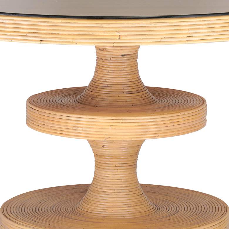 Image 4 TOV Apollonia 51 1/4" Modern Coastal Natural Rattan Round Dining Table more views