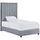 TOV Arabelle 44" Wide Gray Velvet Channel Tufted Twin Bed Frame