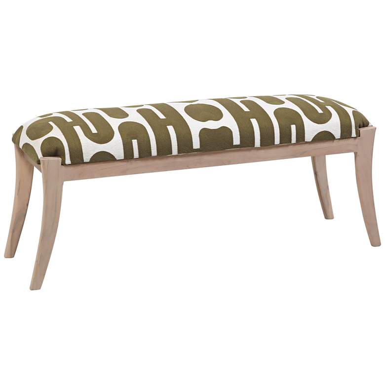 Image 2 TOV Arielle 48" Wide Olive and White Modern Rectangular Bench